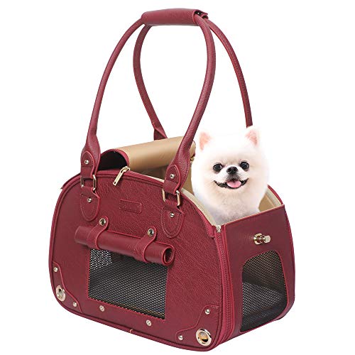 Bling Pink Waterproof Leather Pet Carrier Bag U61149