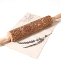 17" Wooden Rolling Pins with European Embossed Designs J885