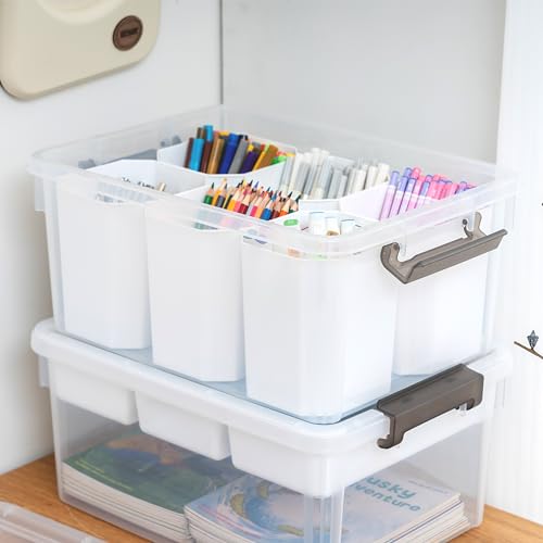 17 QT Plastic Storage Box with Removable Tray U3412