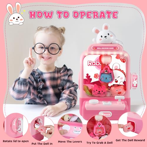 Mini Electronic Arcade Claw Machine with Lights Sound C69655