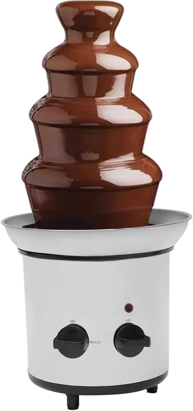Stainless 4 Tier Electric Chocolate Fondue Fountain Machine 18.5-Inches Tall I82608
