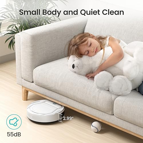 Robot Vacuum Cleaner with Strong Suction, 120 Mins Runtime, Slim, Self-Charging, Wi-Fi/App/Alexa Control J555568