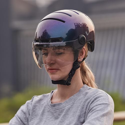 Smart Bike Helmet with LED Lights & Removable Visor G14670