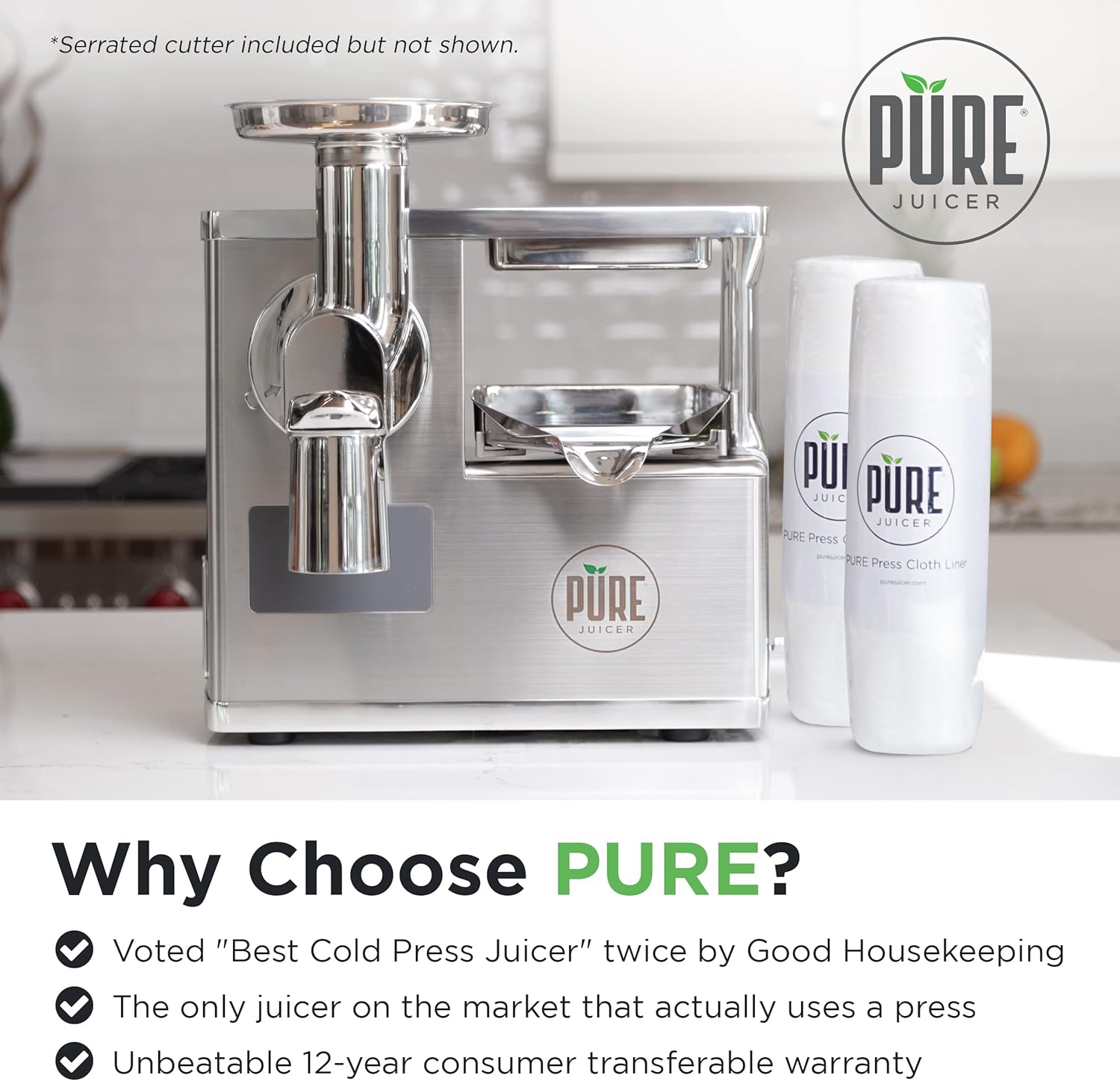 Two-Stage Juicer with Stainless Grinder and Hydraulic Press M773