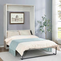 Rustic White Queen Size Solid Wood Murphy Bed V95838