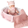 12'' Baby Doll Playset with Washable Doll Accessories Includes Carrier Bassinet Bed, Pacifier, Blanket, and Pillow F63906