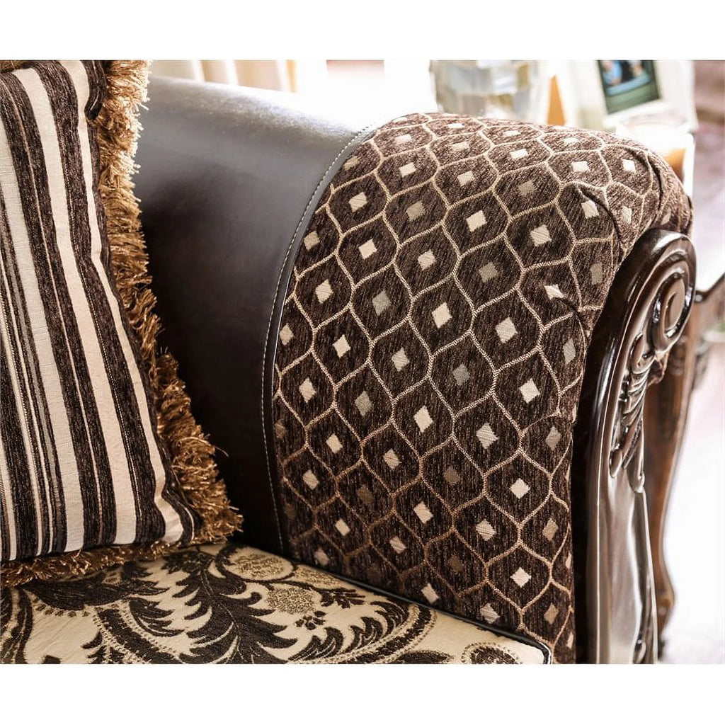 Brown Faux Leather 2-Piece Sofa Set C1866
