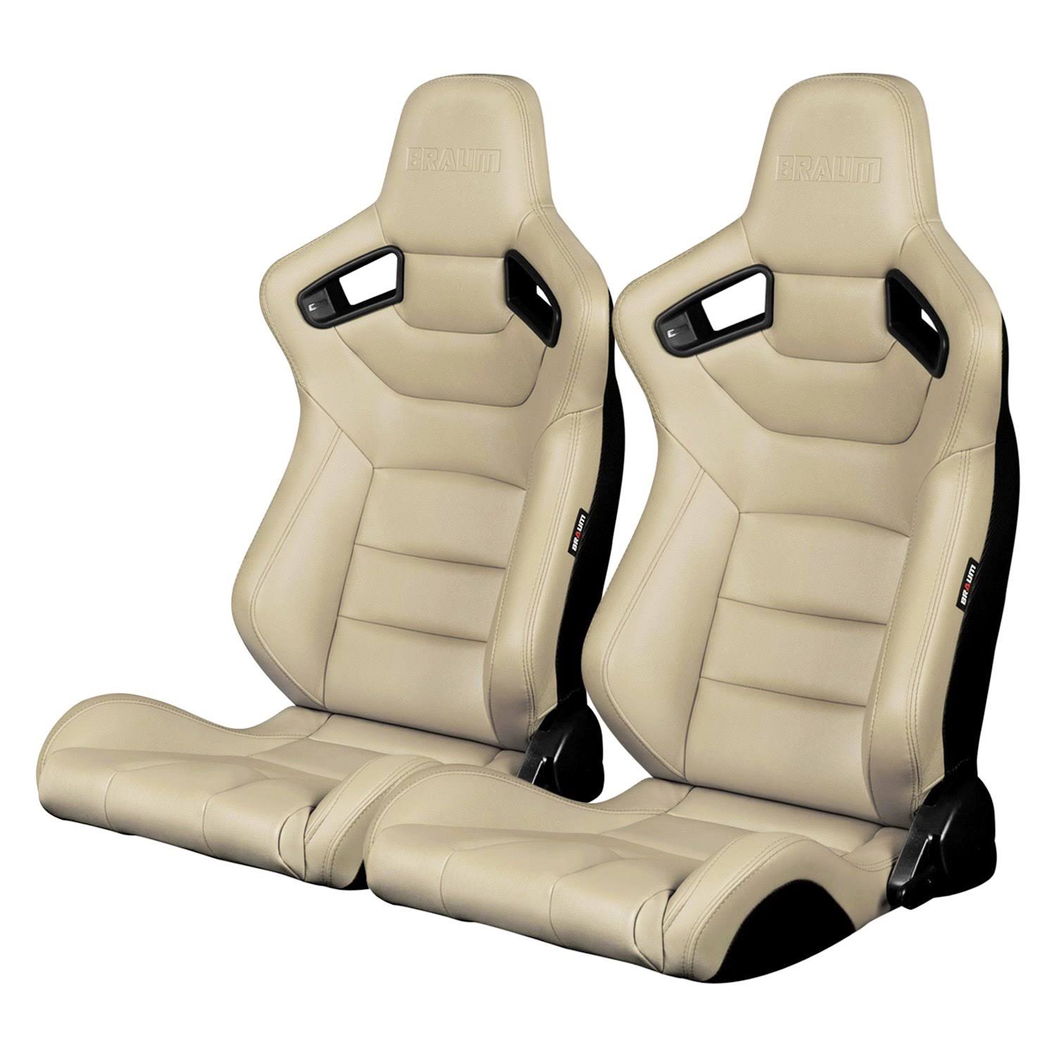 Beige Leatherette Racing Seats Pair M740842