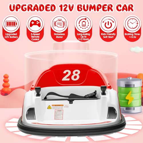 12V Electric Bumper Car with Parent Remote, Blue W5107