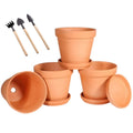 4 Pack 3 Inch Terracotta Pots with Saucer M195292