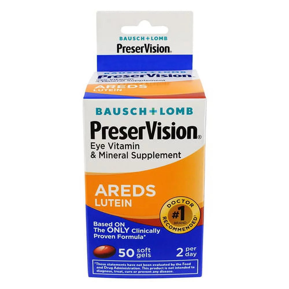 50 Ea, 2 Pack Lutein Eye Vitamin Softgels Y477038