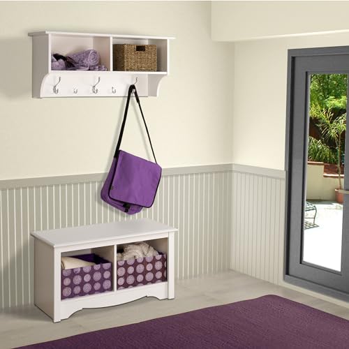 White Hanging Entryway Shelf O34296