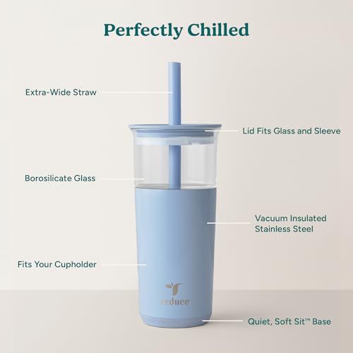 20 oz Vacuum Insulated Glass Tumbler with Lid & Straw K172