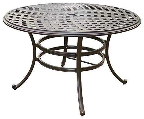 Outdoor Aluminum 5-Piece Round Dining Set with 4 Armchairs and Round Table O795894