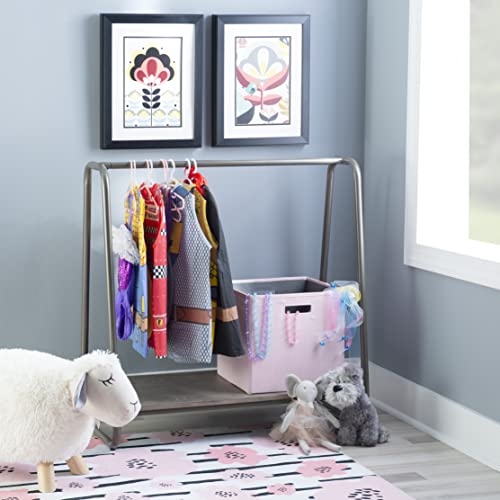 Short Pewter Wooden Clothing Rack J20267