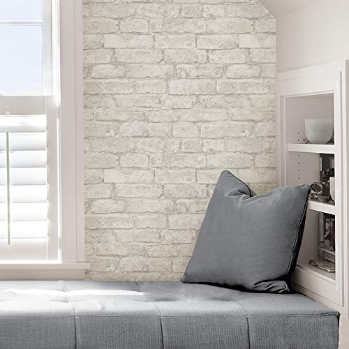 White & Off-White Peel Stick Wallpaper C150