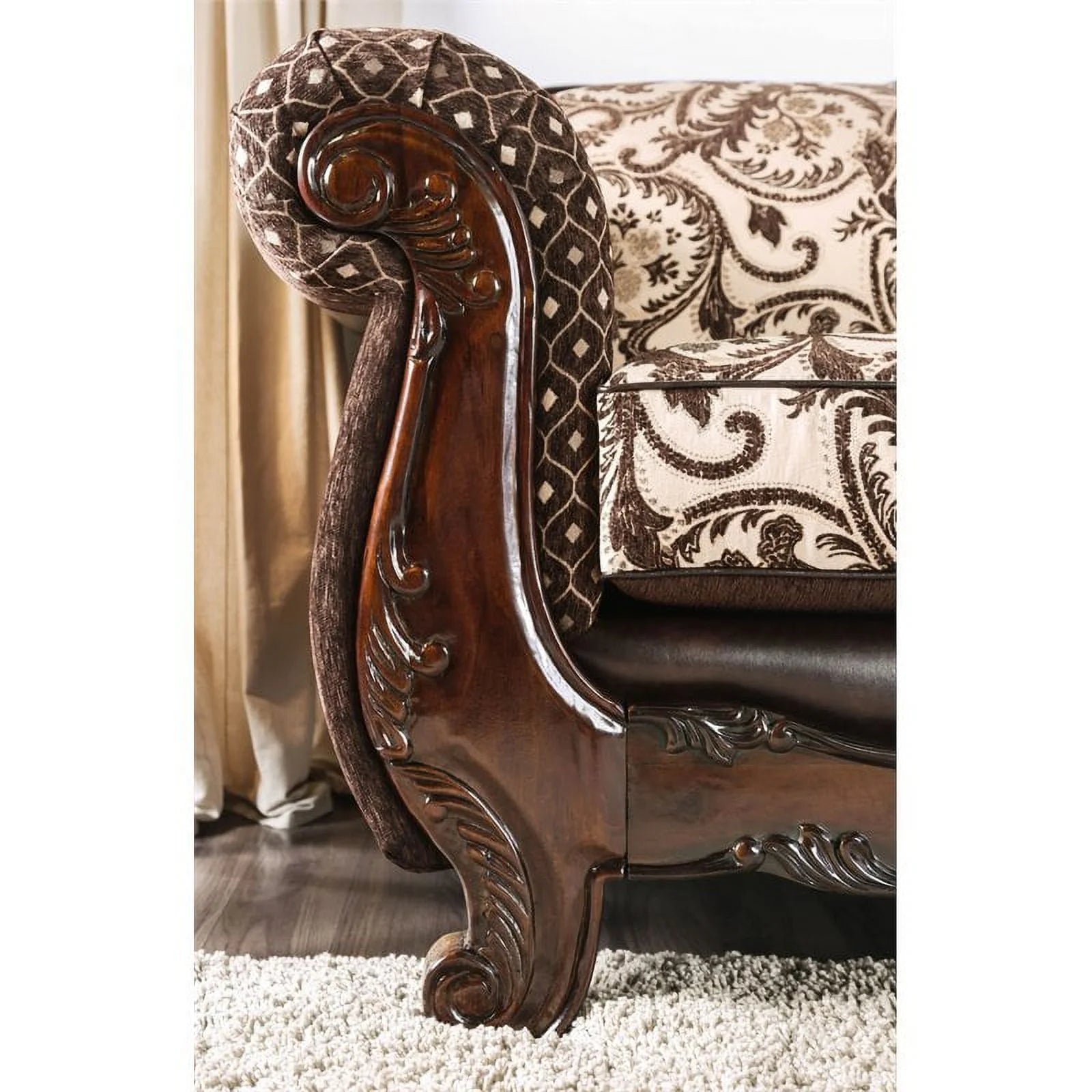 Brown Faux Leather 2-Piece Sofa Set C1866