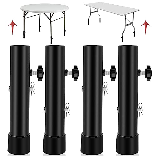 (4-Pack) Steel Folding Table Leg Extenders, Adjustable 3.6in/5.2in N6632