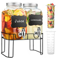 1 Gallon Glass Beverage Dispenser With Stand And Spigot N4868