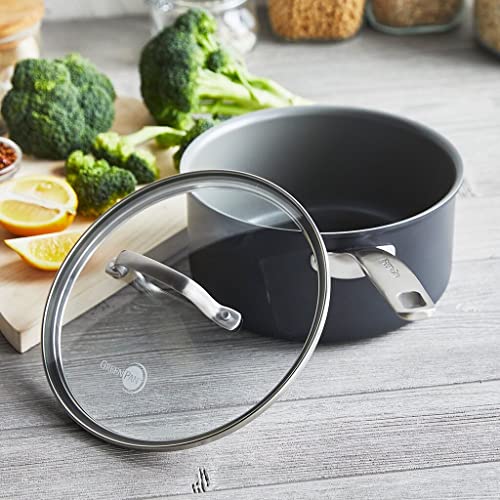 5QT Hard Anodized Ceramic Nonstick Saute Pan with Lid, Gray W406