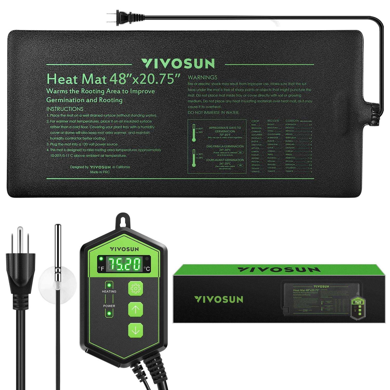 20.75 Seedling Heat Mat and Digital Thermostat Combo Set P430