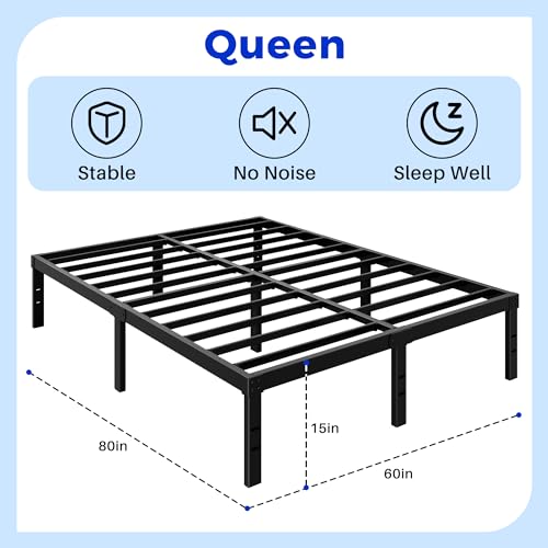 16 Inch Heavy Duty Metal Queen Bed Frame C380