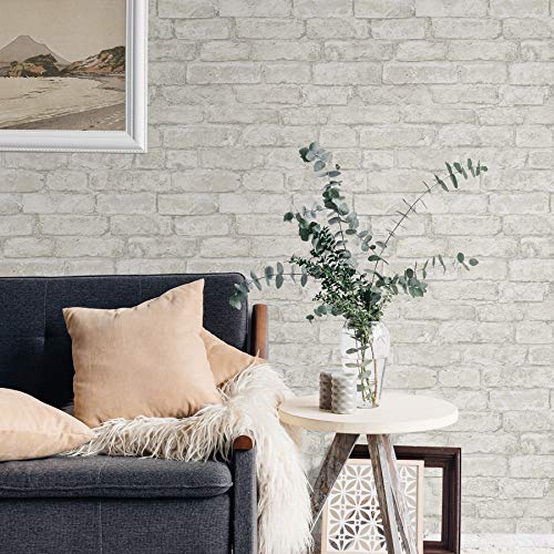 White & Off-White Peel Stick Wallpaper C150