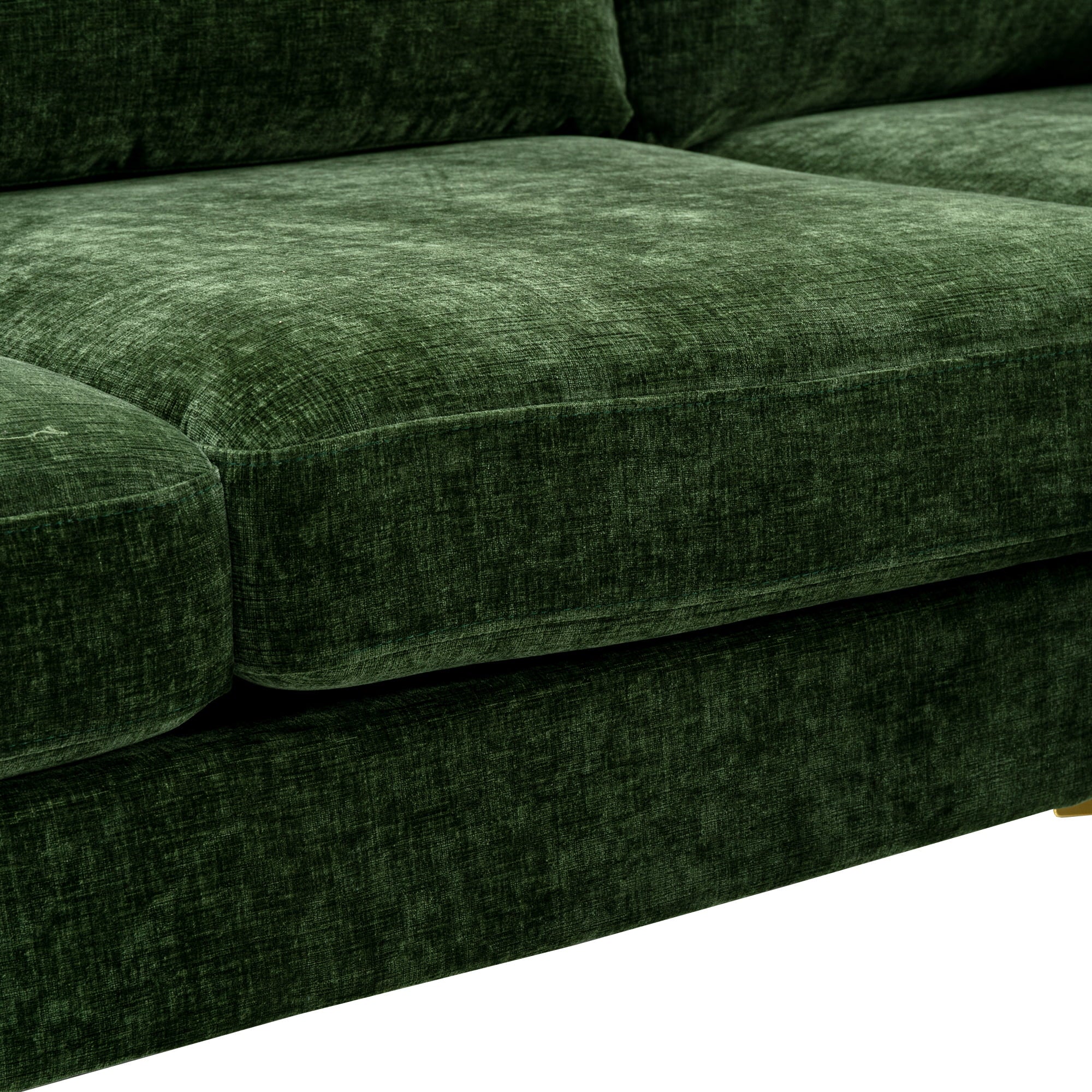 Velvet Sectional Sofa with Golden Metal Legs Y773
