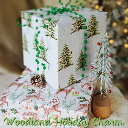 Reversible Kraft Christmas Wrapping Paper - Jumbo Roll - 30 Inch X 33 Feet - Vintage Trucks Design D8251