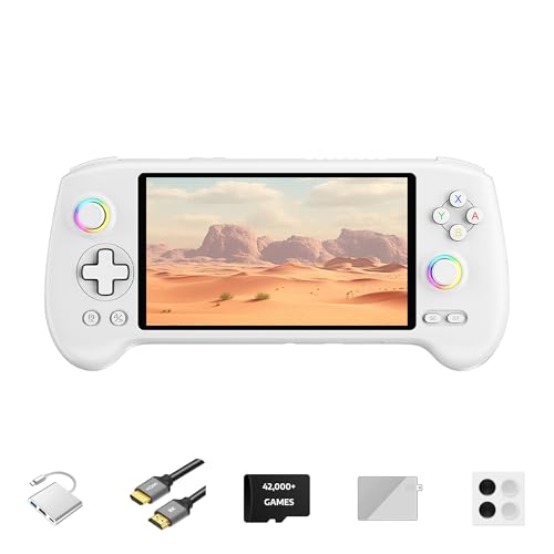 Handheld Retro Gaming Console 5.48” AMOLED Display Android 14 8K TV Output Portable Video Game Console White 512G Y2120