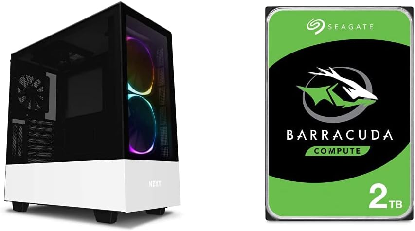 Compact ATX Mid-Tower PC Gaming Case with Front I/O USB Type-C Port & 2TB Internal Hard Drive HDD V85819