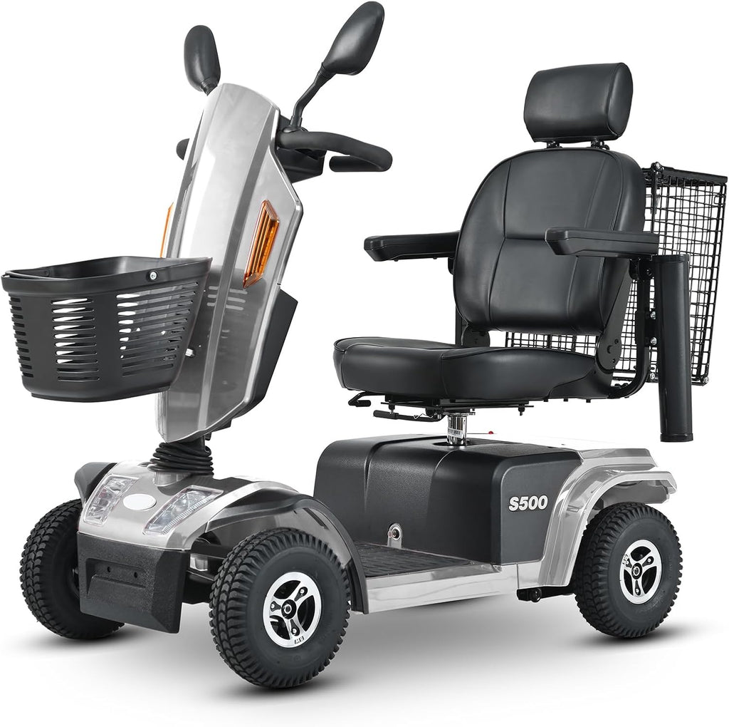 4 Wheel Electric Mobility Scooter, 350lbs Capacity, Grey P934