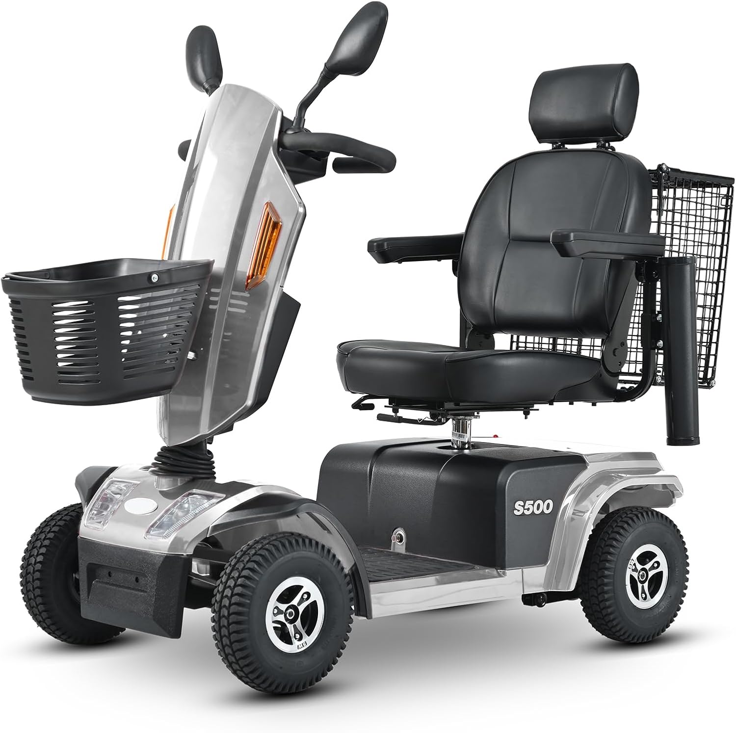 4 Wheel Electric Mobility Scooter, 350lbs Capacity, Grey P934
