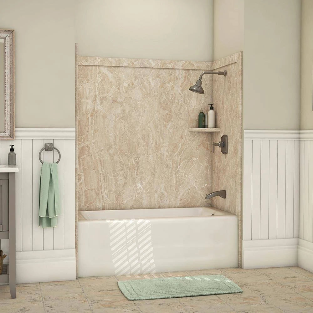 9-Piece Adhesive Tub Surround in Alaskan Ivory T946