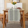 Brown 36 inches Linen Table Runner with Tassel W285532