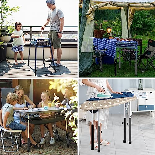 (4-Pack) Steel Folding Table Leg Extenders, Adjustable 3.6in/5.2in N6632