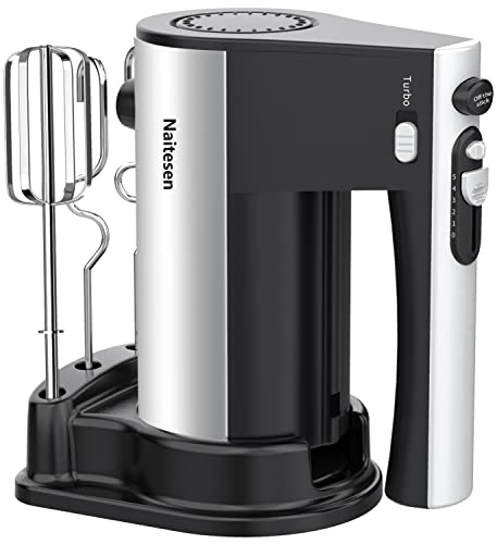 600W 10 Speed Handheld Electric Mixer with Beaters Dough Hooks I671972