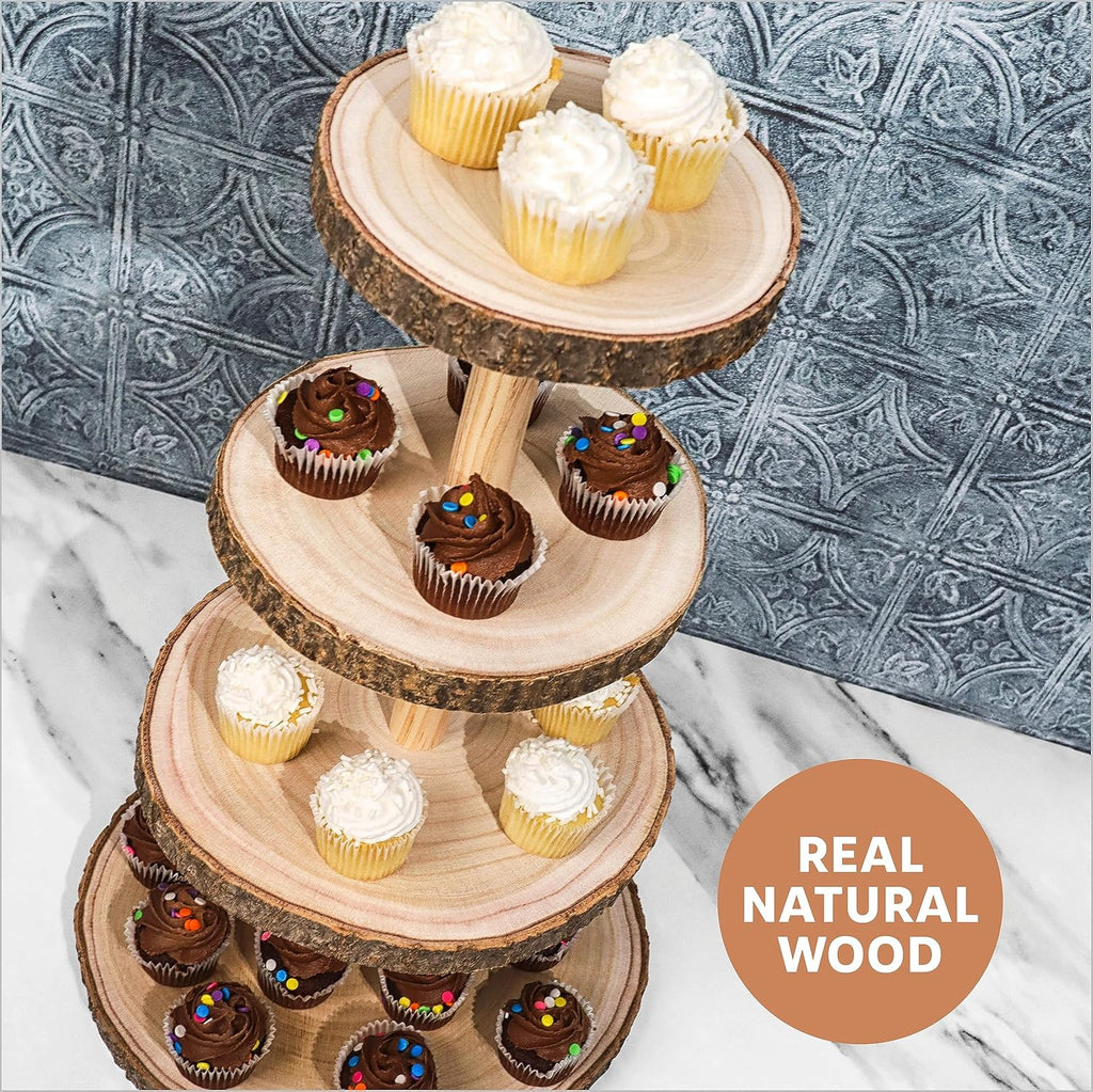 Wooden 4 Tier Rustic Cupcake Stand C167
