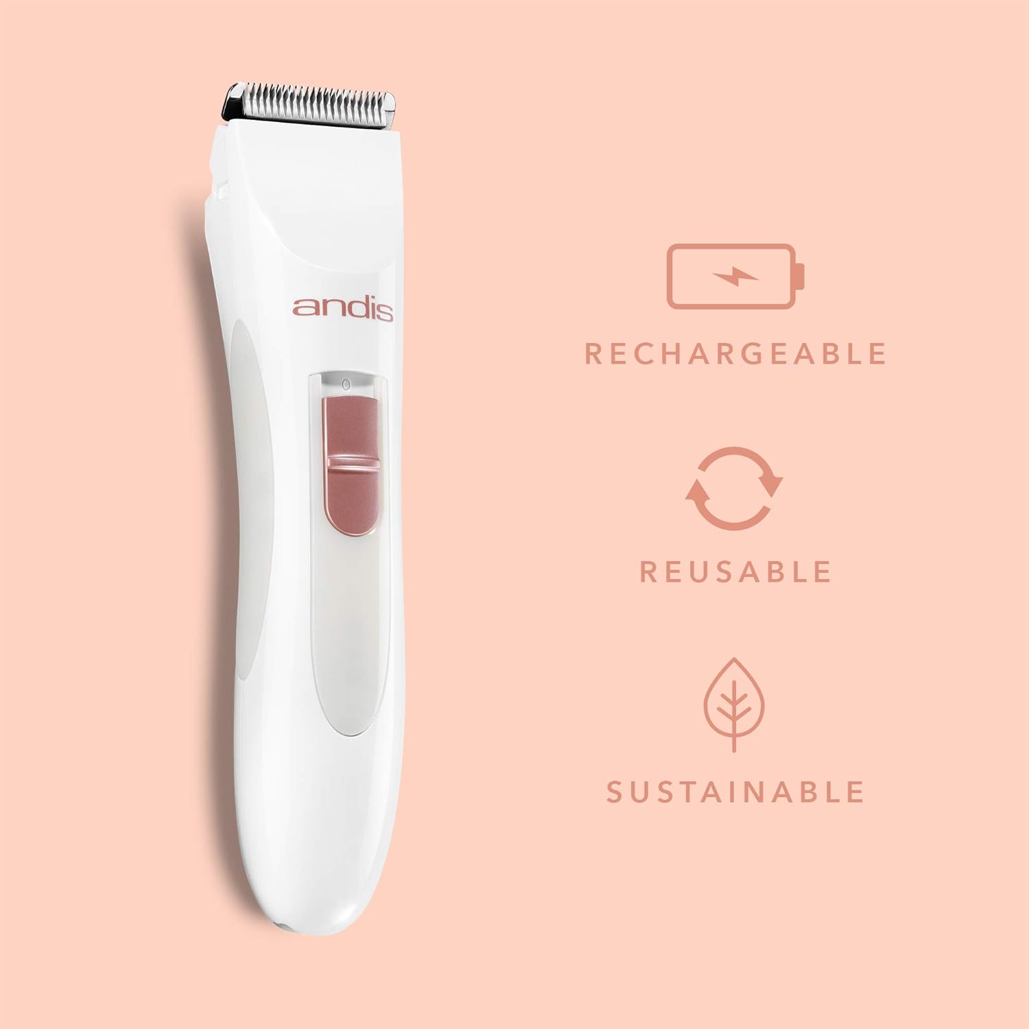 White Rechargeable Cordless Electric Trimmer with Stainless-Steel Blade S707