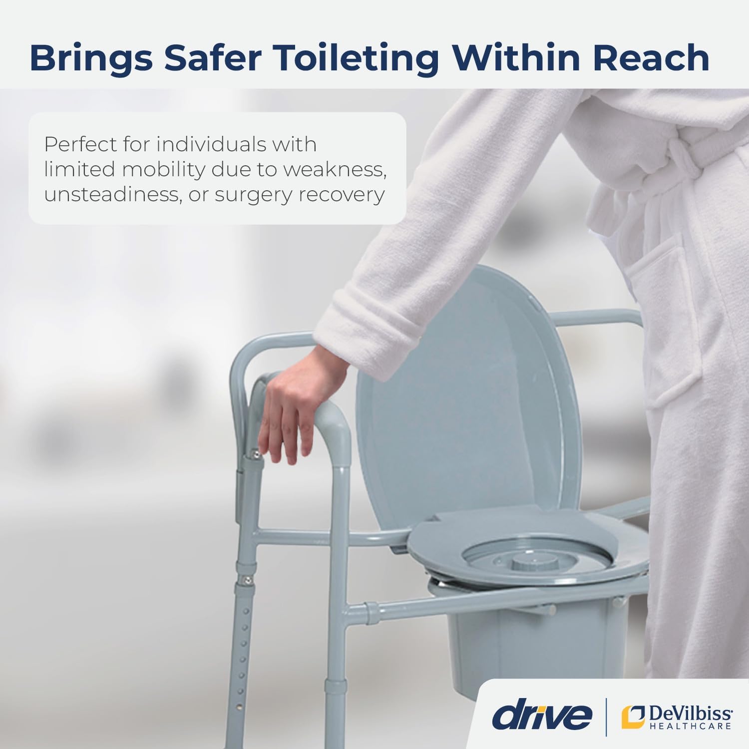 Gray Bariatric Commode Chair with Arms N751