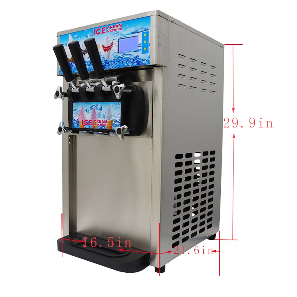 3 Flavor Soft Serve Ice Cream Machine 1400W U406