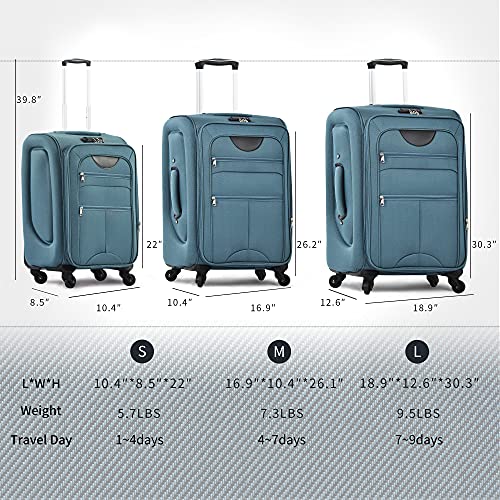 3 Piece Expandable Lightweight Luggage Set with Spinner Wheels 20" 24" 28" D5732