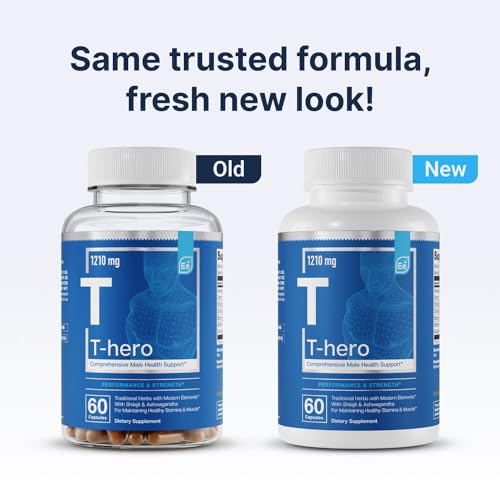 Male Health Supplement with Shoden Ashwagandha, Shilajit, DIM, 60 Caps X57799