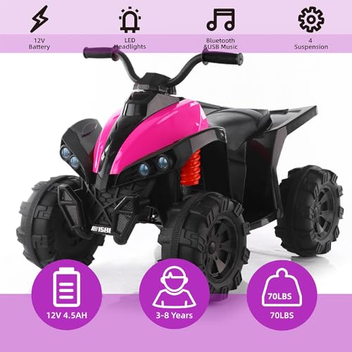12V Battery Powered Electric Ride On ATV Car with MP3, USB, LED Headlight (Red) R977