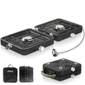 2-Burner Foldable Propane Camp Stove with Griddle and Carrying Bag L7176