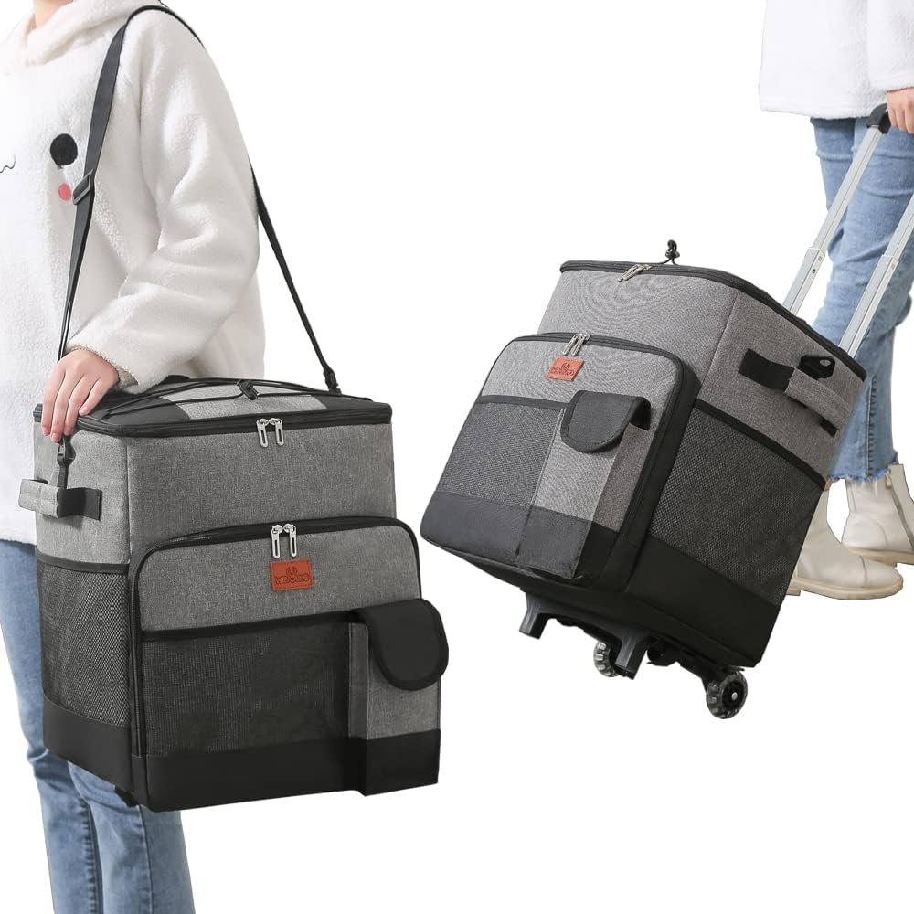 Soft Cooler with Wheels Insulated Portable Rolling Cooler T77078