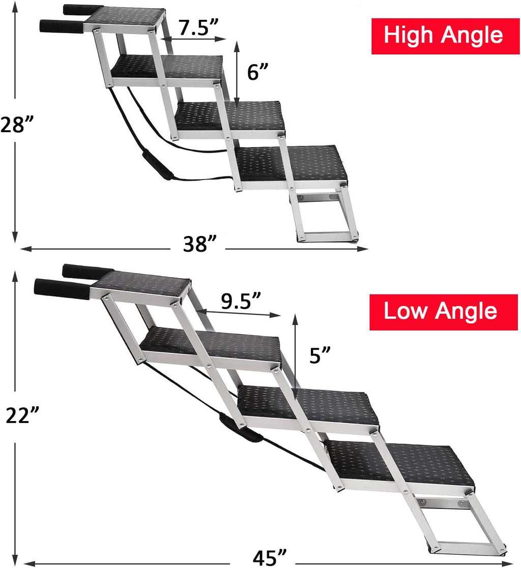 Foldable Aluminum Pet Stairs with Non-slip Surface U6133