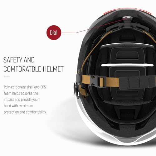 Smart Bike Helmet with LED Lights & Removable Visor G14670