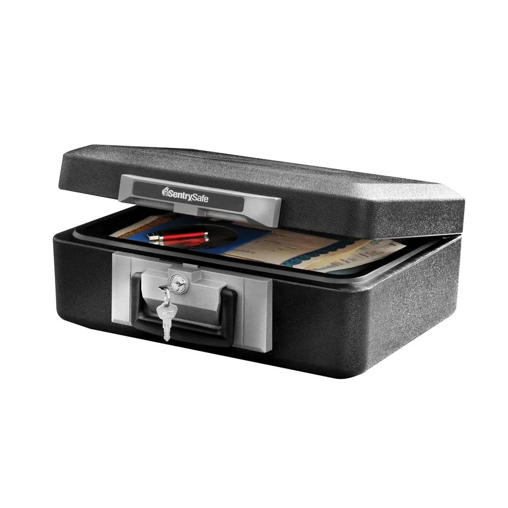 Fire-Resistant Box Safe with Key Lock 0.25 cu. ft., Black S804889