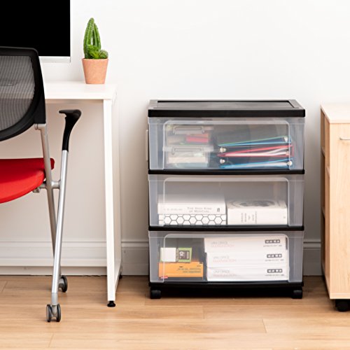Gray 3-Drawer Plastic Rolling Cart with Wheels A1976